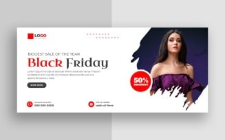 Black Friday Sale Social Media Cover Banner Template Ver-8