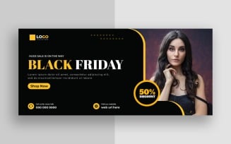 Black Friday Sale Social Media Cover Banner Template Ver-9