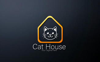 Cat house Logo with template