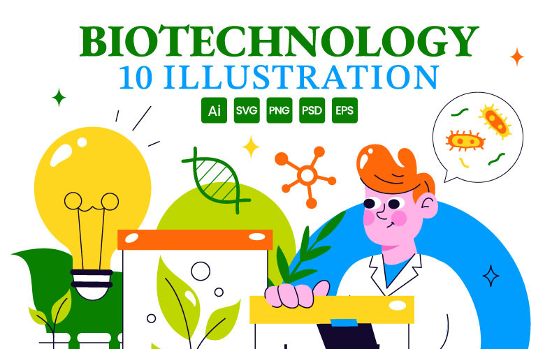 10 Biotechnology Innovation Illustration