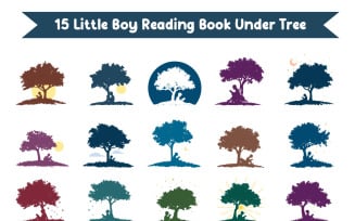Boy Reading Book Under Tree