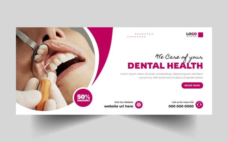 Dental Care Social Media Cover Banner Template Ver-4