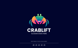 Gradient Modern Crab Logo Design