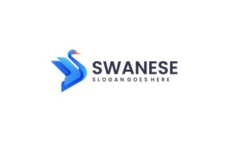 Gradient Modern Swan Logo Design