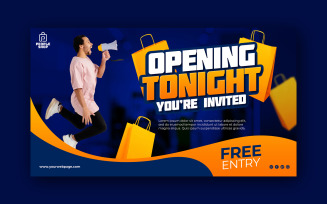 Grand Opening Party Social Media Web Banner Template