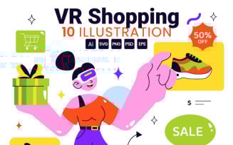 10 Virtual Reality Shopping Illustration