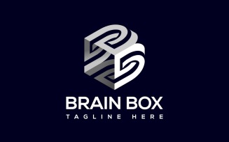 Letter B Brain Logo Artificial Intelligence Ai Brain Box Logo creative brainstorming