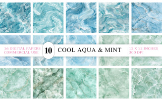 Mint Green & Aqua Marble Texture | Cool Aqua & Mint Marble Backgrounds | Pastel Mint Marble