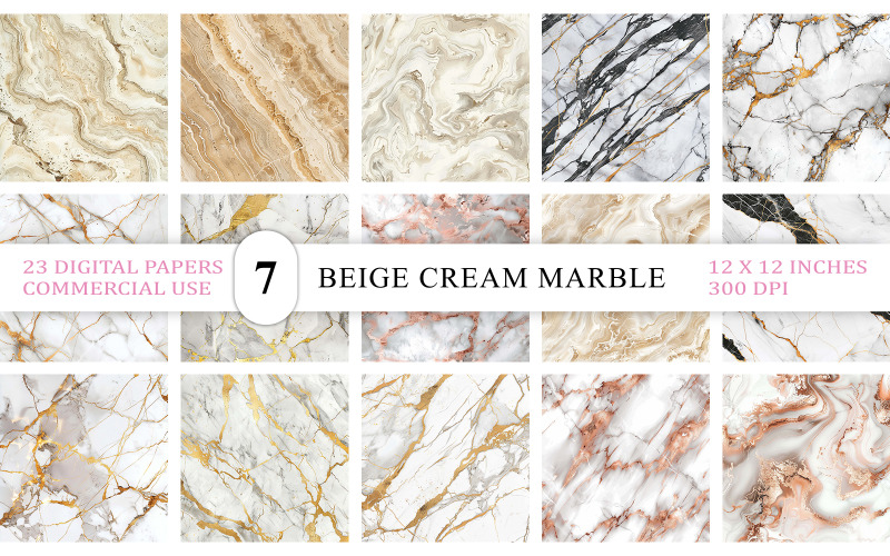 Neutral Marble Patterns | Beige Marble Texture | Cream Marble Texture Bundle | Marble Digital Paper Background