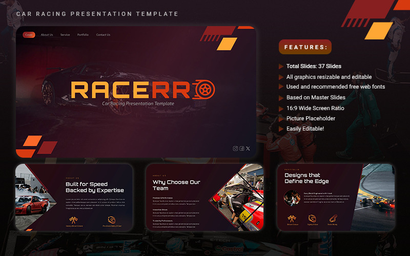 Racerro - Car Racing Keynote Template