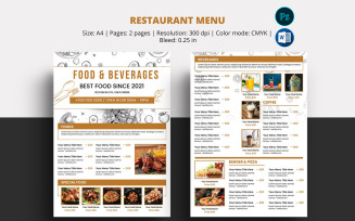 Restaurant Menu Flyer Template – Editable & Printable Design for Food Promotions