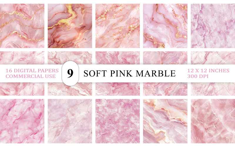 Rose Marble Digital Paper | Soft Pink Marble Texture Background | Blush Marble Texture