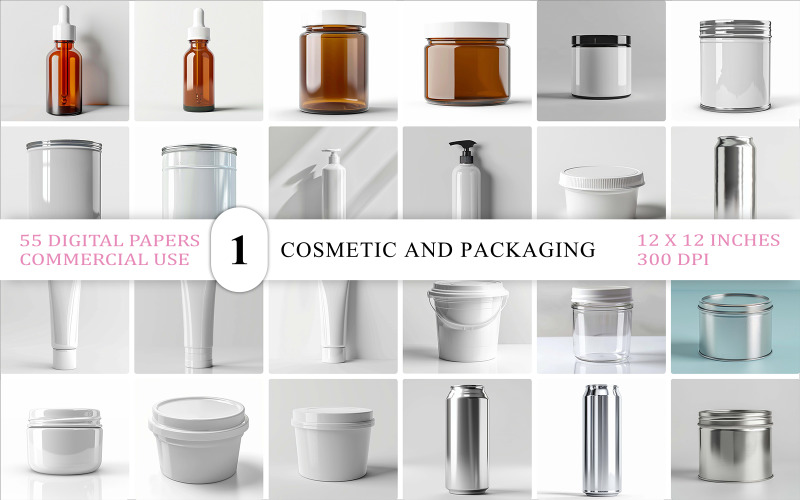 Skincare Container Jpg | Cosmetic Packaging JPG Mockup | Minimalist Cosmetic Mockup Jpg Background Product Mockup