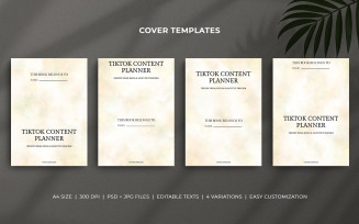 TikTok Content Planner Cover Templates – Pastel Minimal Editable Layout for Printable Planners