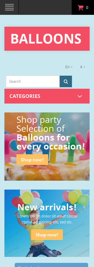 Kit Graphique #53448 Ballons Obtenir Opencart Template - Smartphone Layout 2