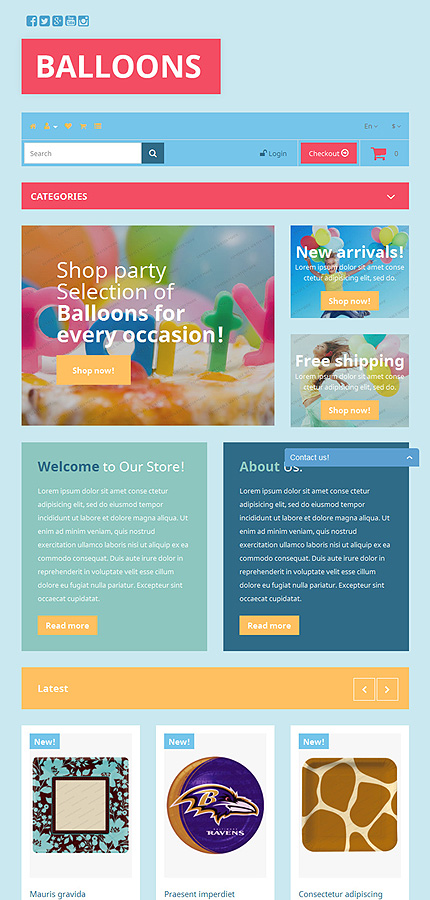 Kit Graphique #53448 Balloons Get Opencart Template - Tablet Layout 