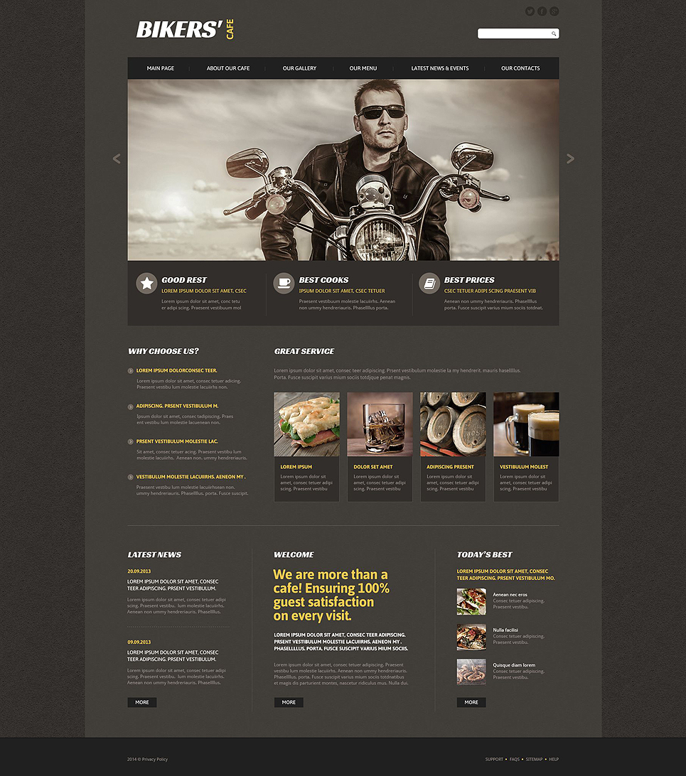 Bikers' Cafe Website Template New Screenshots BIG