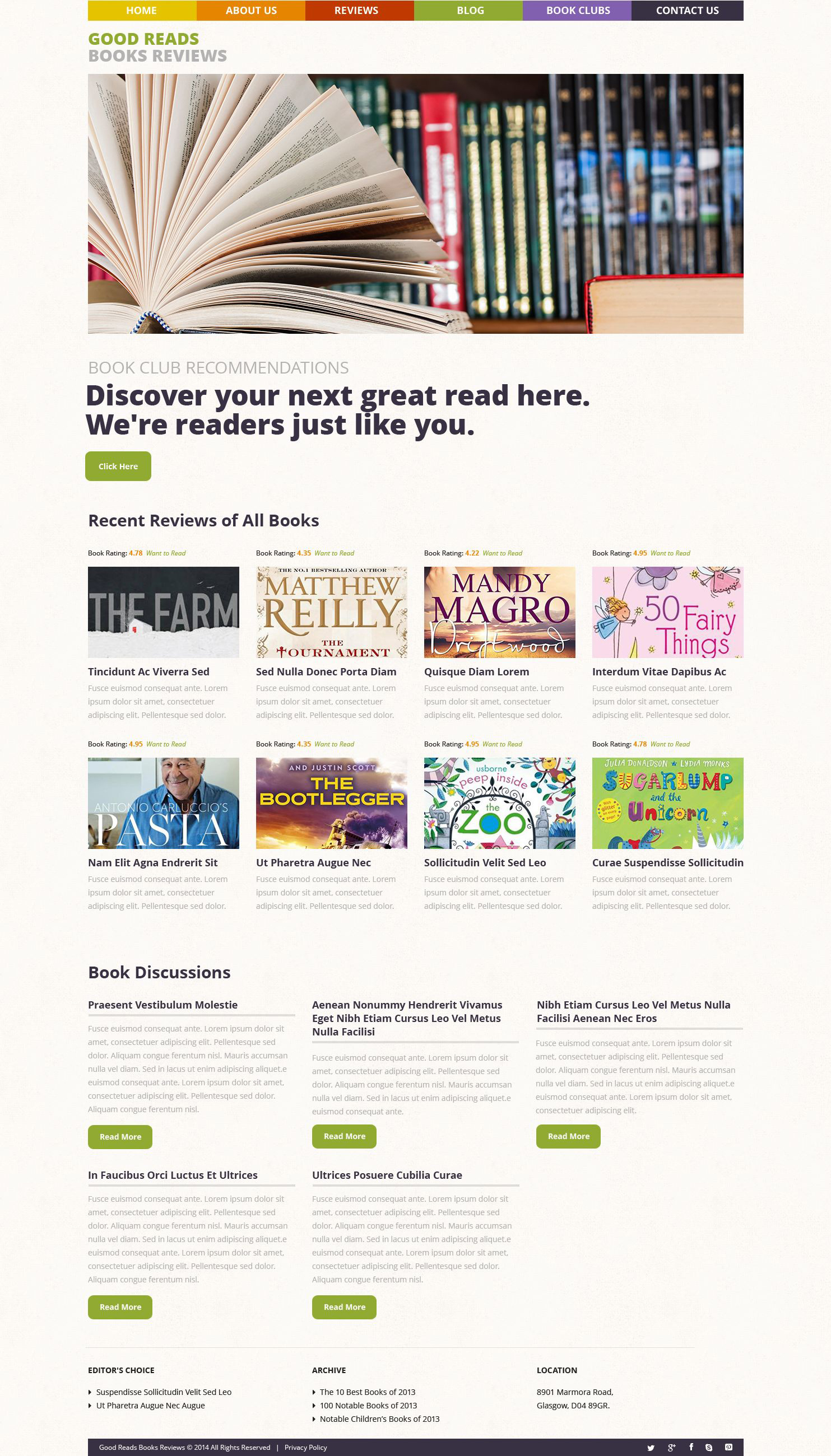 "Books Reviews" 响应式WordPress模板 #53486