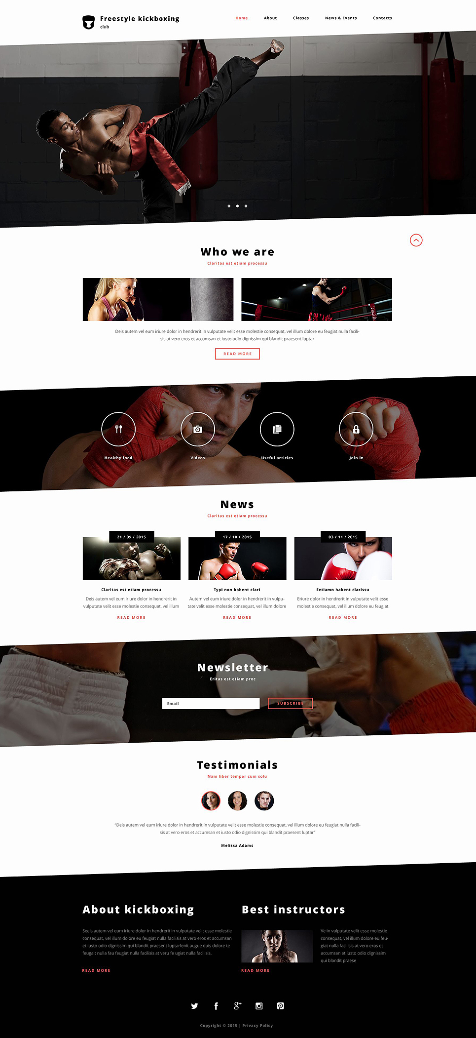 Boxing Responsive Website Template New Screenshots BIG