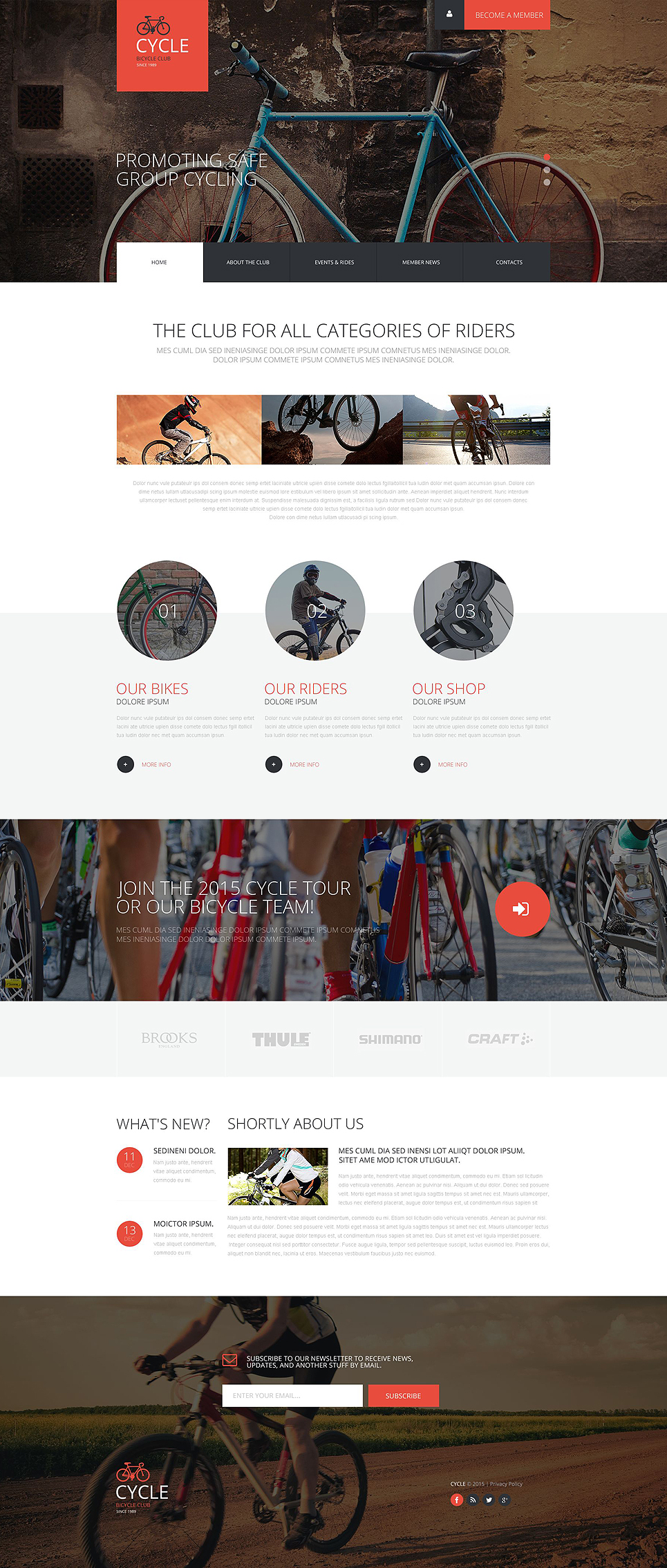 Cycling Club Website Template New Screenshots BIG