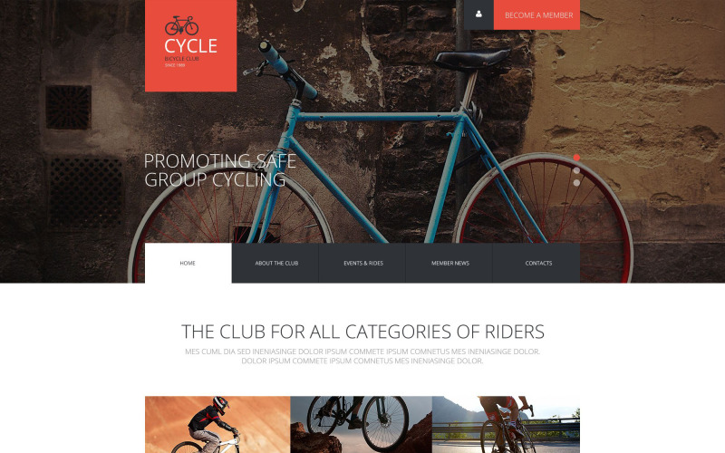 Cycling Club Website Template