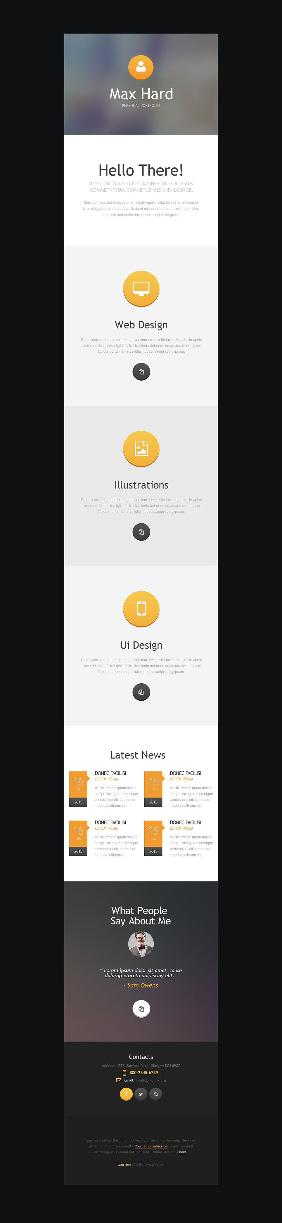 Designer Portfolio Responsive Newsletter Template New Screenshots BIG