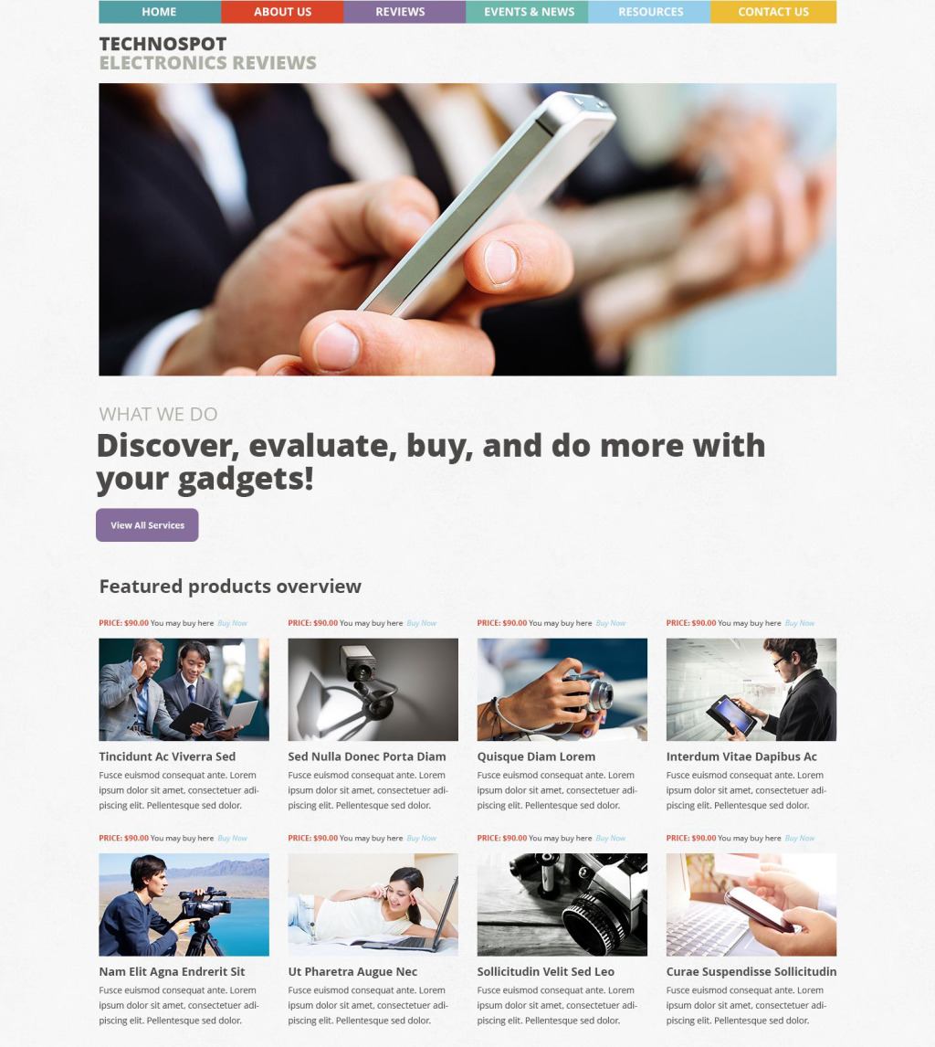 Live preview for Electronics Reviews WordPress Theme 53488
