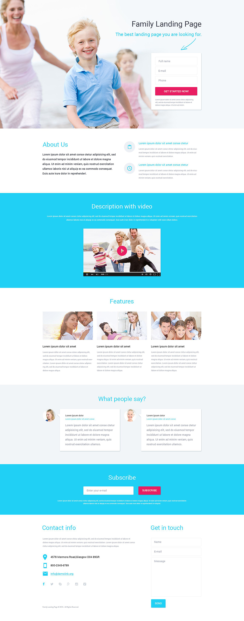 Family Center Responsive Landing Page Template New Screenshots BIG