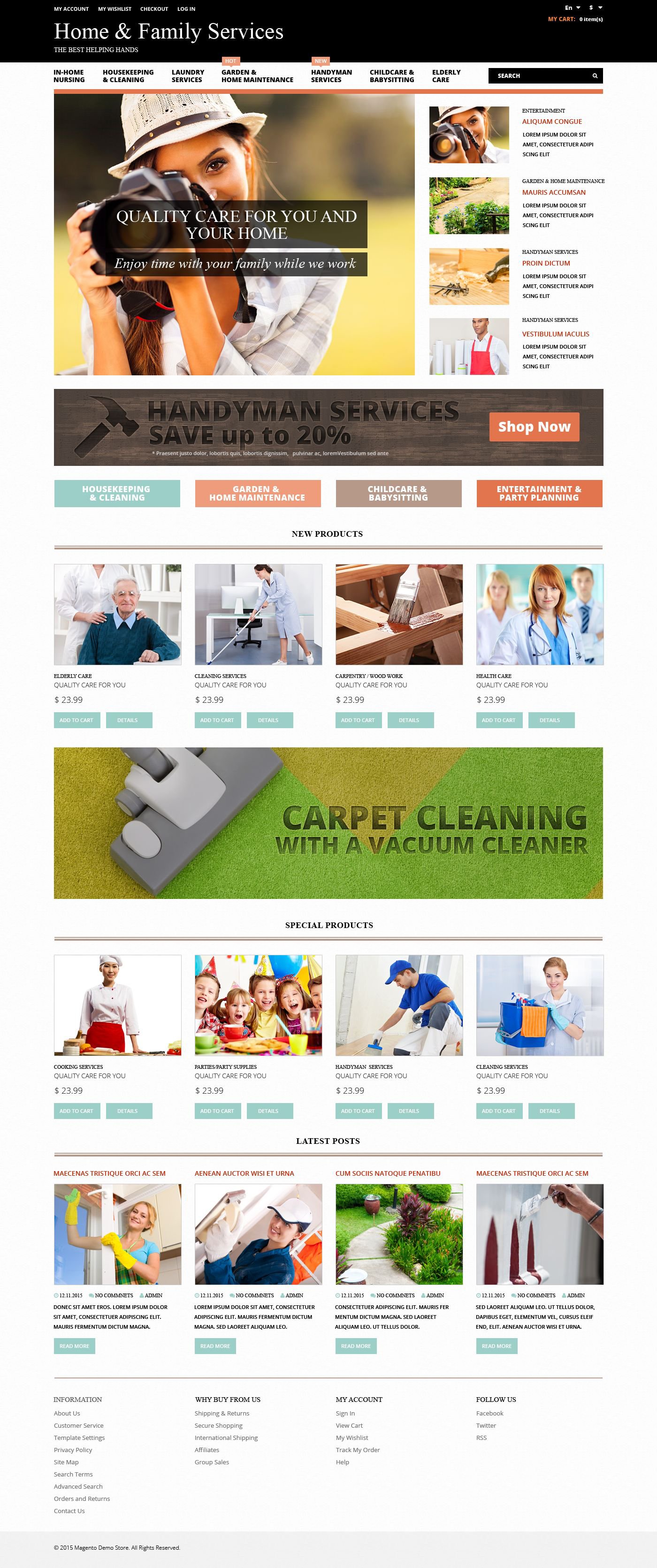 Home Family Services Magento Theme