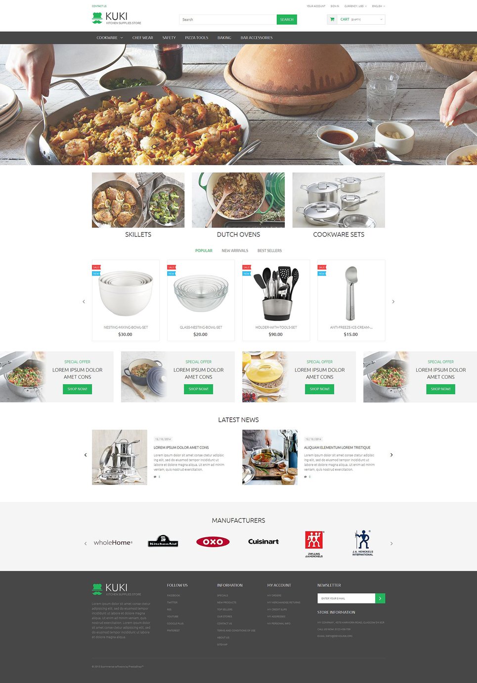 Kitchen Supplies Store PrestaShop Theme New Screenshots BIG