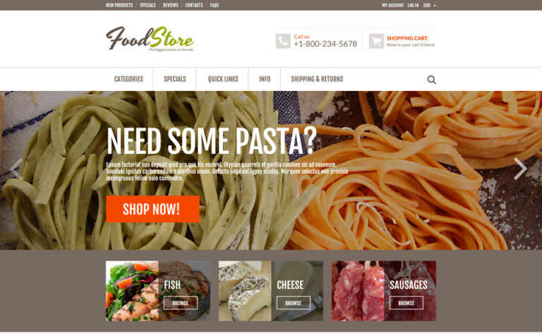 Online Grocery Responsive ZenCart Theme Big Screenshot Online Grocery ZenCart Template New Screenshots BIG