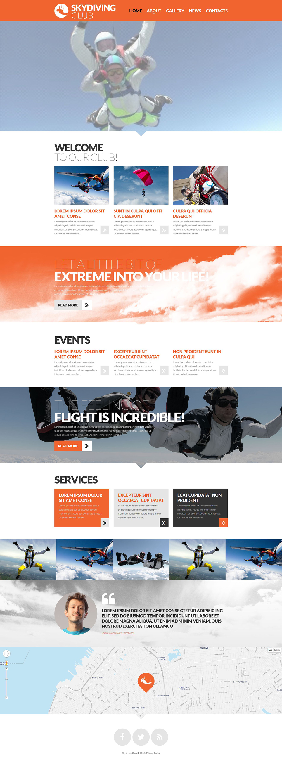 Skydiving Club Website Template New Screenshots BIG
