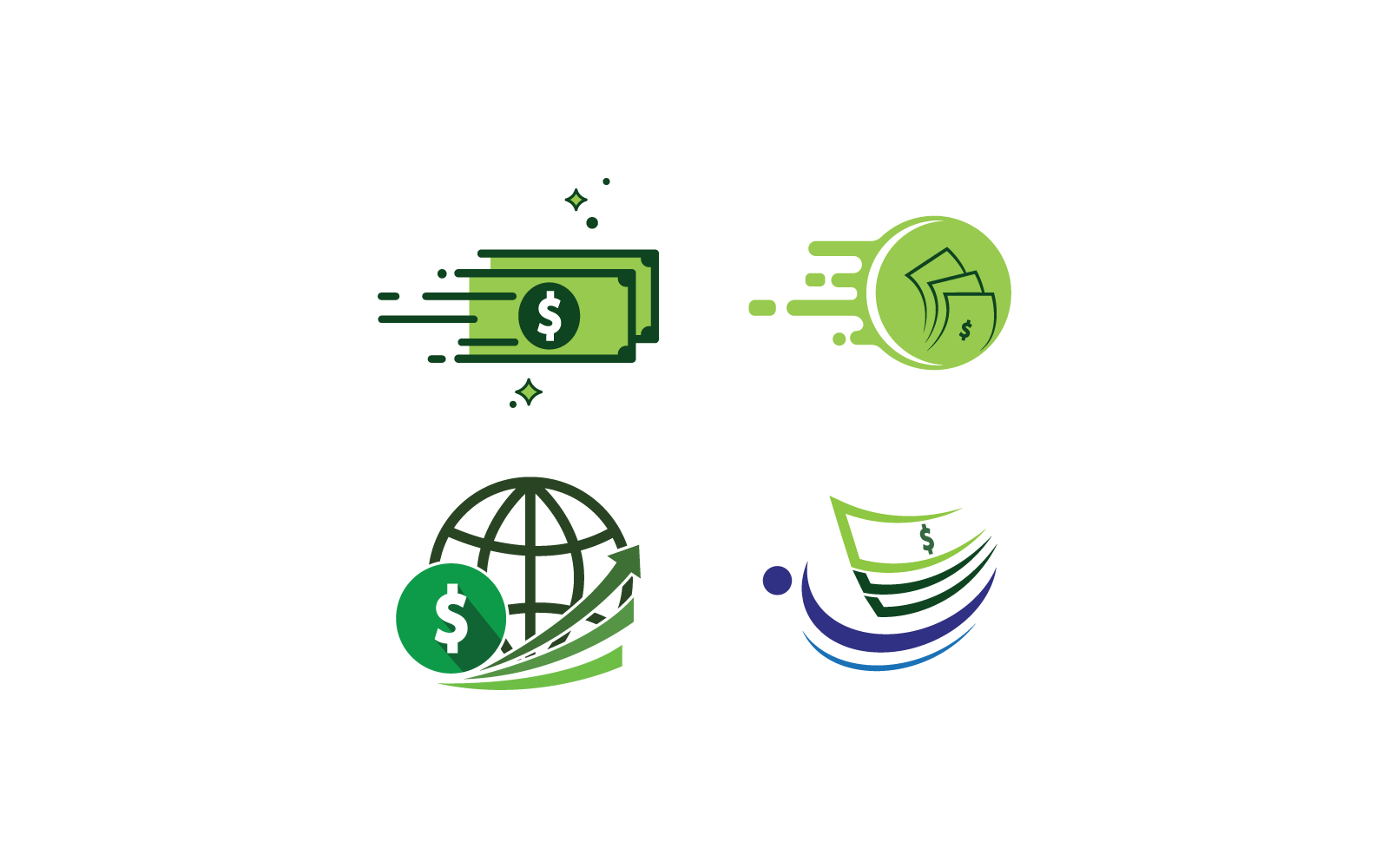 Dollar money logo icon flat design