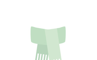 Elegant Green Scarf Vector Art for Fashion Accessories & Apparel Design