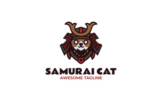 Mascot Samurai Cat Logo Design