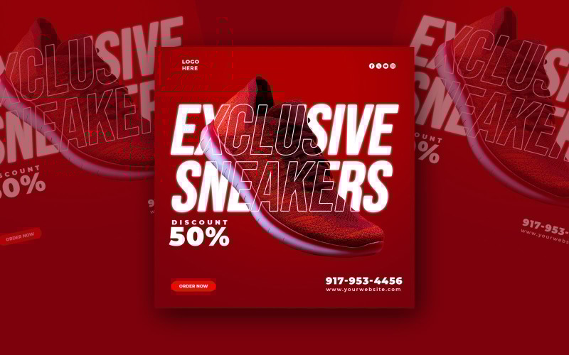 Exclusive Sneakers Promotion Social Media Template