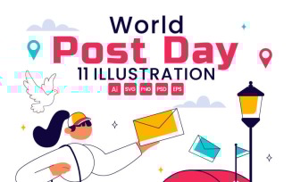 11 World Post Day Illustration