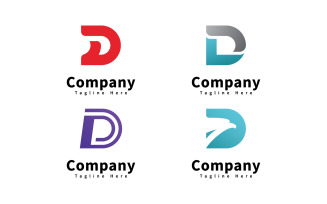 Letter D logo icon design template, V14
