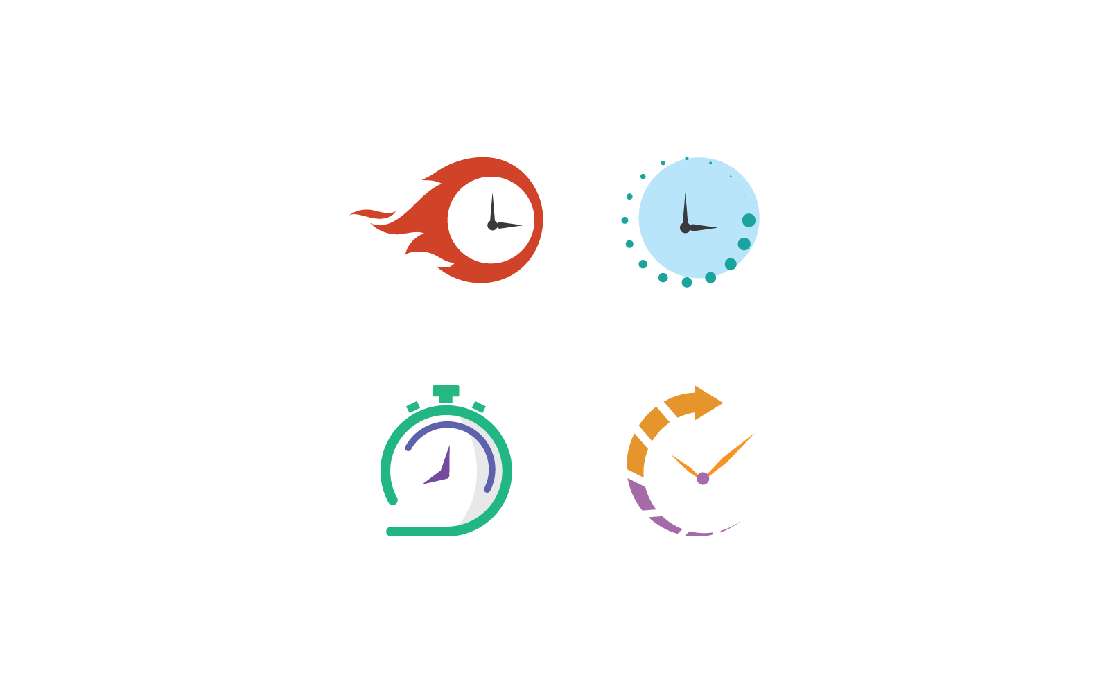 Clock illustration template flat design icon
