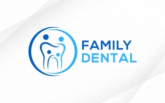 Family Dental Logo Design, orthodontics logo happy teeth logo and special kids dental care
