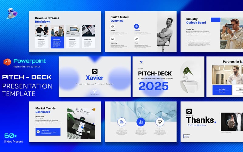Xavier Pitch & Proposal Master-Deck Presentation Template PowerPoint Template