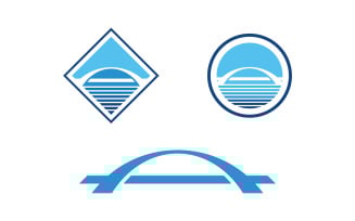 Bridge icon concept illustration Logo design template v2.2