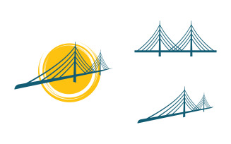 Bridge icon concept illustration Logo design template v2.3