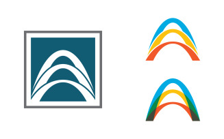 Bridge icon concept illustration Logo design template v2.6