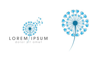 Dandelion Flower vector icon design template v2.10