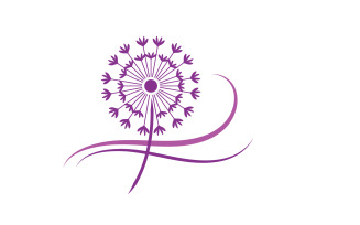 Dandelion Flower vector icon design template v2.3