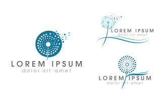 Dandelion Flower vector icon design template v2.4