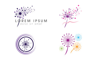 Dandelion Flower vector icon design template v2.5