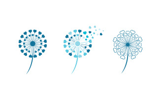 Dandelion Flower vector icon design template v2.6