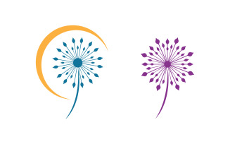 Dandelion Flower vector icon design template v2.7